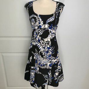 Per Se Patterned Flounce Dress - SZ 2